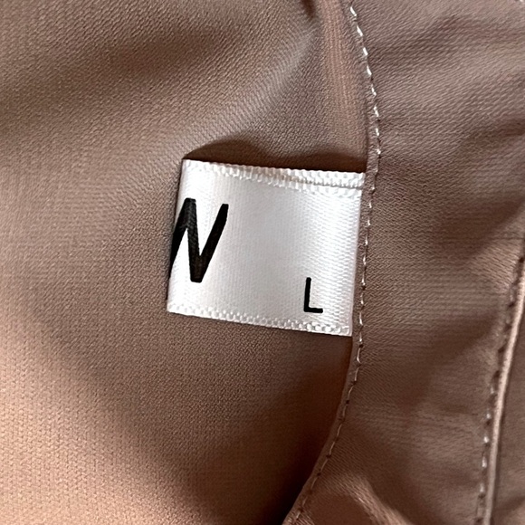 AISEW Button Down Shirt, Long/Sleeve Collared Blouse, Color Khaki, Large - Picture 8 of 8